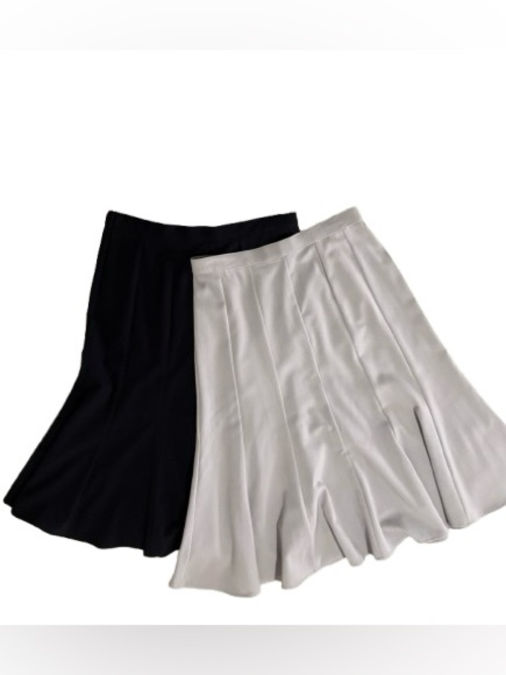 TanJay Petite 12P A-Line Midi Skirts 2-Pack Grey Navy
